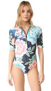 Mara Hoffman Zip Front Rash Guard One Piece