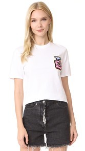 Michaela Buerger Cropped Tee with Perfume Bottle Patch