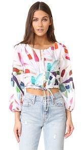 Mara Hoffman Crop Peasant Blouse