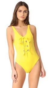 Mara Hoffman Lace Up Maillot
