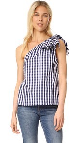 Milly Gingham Shirting Cindy Top