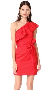 Milly Cotton Poplin One Shoulder Tara Dress