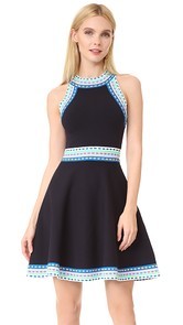 Milly Woven Trim Flare Dress
