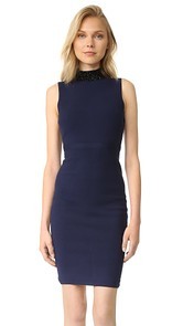 Milly Beaded Collar Sheath Dress