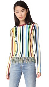 Milly Vertical Stripe Pullover Sweater