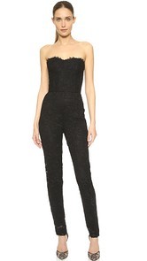 Monique Lhuillier Strapless Jumpsuit