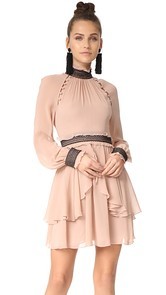 Nicholas Silk Georgette High Neck Mini Dress