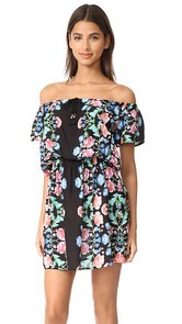 Nanette Lepore Damask Floral Off Shoulder Cover Up