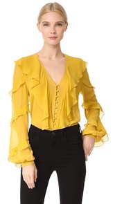 Nicholas Silk Georgette Ruffle Blouse