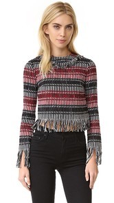 Nicholas Tweed Fringe Long Sleeve Top