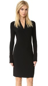 Norma Kamali Long Sleeve Side Draped Dress
