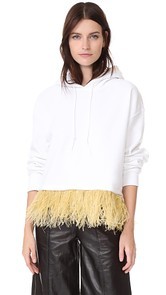 Opening Ceremony Cropped Feather Hoodie