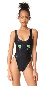 Private Party Palm Tree Metallic One Piece