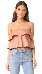 Rebecca Taylor Strapless Ruffle Top