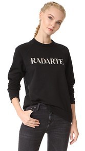 Rodarte Radarte Silver Foil Logo Sweatshirt