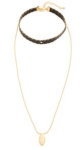 Rebecca Minkoff Leather Layered Choker Necklace