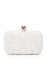 Santi Box Clutch with Embroidered Beading