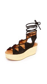 See by Chloe Lilly Wedge Lace Up Sandals