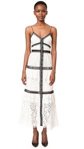 Self Portrait Lace Trim Maxi Dress