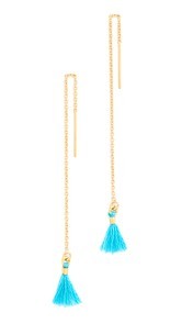 Shashi Thread Tassel Earrings