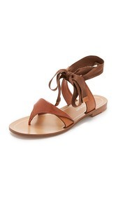 Sarah Flint Saddle Grear Lace Up Sandals