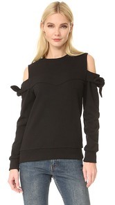 SJYP Off Shoulder Ribbon Sweatshirt