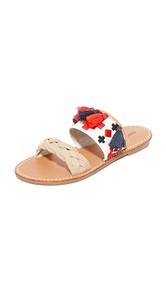 Soludos Embroidered Two Band Slides