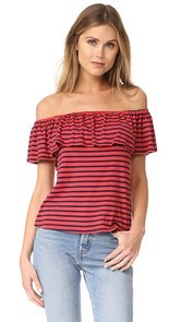 Splendid 1x1 Venice Stripe Off Shoulder Top