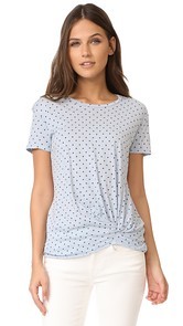 Stateside Heart Print Twist Tee