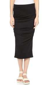 Three Dots Ruched Midi Skirt