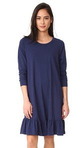 SUNDRY Drop Waist Ruffle Dress