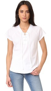SUNDRY Lace Up Tee