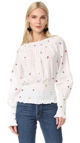 SUNO Smocked Blouse