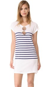 SUNDRY Stripes Roll Sleeve Dress