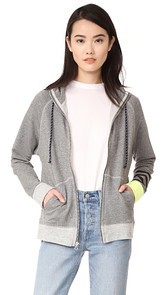 SUNDRY Colorblock Zip Up Hoodie