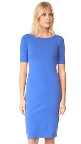 Three Dots Heritage Rib Elbow Sleeve Sheath Dress