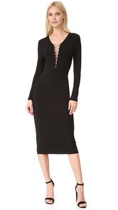 T by Alexander Wang Lace Up Long Sleeve Dress