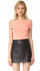 T by Alexander Wang Rib Knit Off Shoulder Top