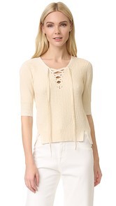 Veronica Beard Marley Lace Up Sweater