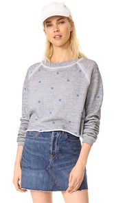 Wildfox Football Star Cropped Sweatshirt