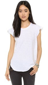 Wilt Raw Edge Flutter Shirttail Top