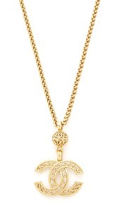 What Goes Around Comes Around Chanel Fretwork CC Necklace (Previously Owned)