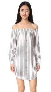 WAYF Rachel Off Shoulder Shirtdress