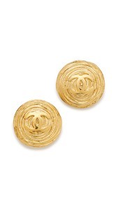 What Goes Around Comes Around Chanel Twisted Nest CC Earrings (Previously Owned)