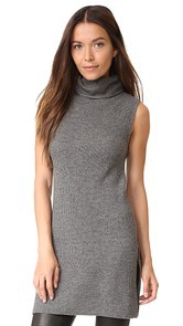 alice + olivia Fay Slit Rib Mock Neck Tunic