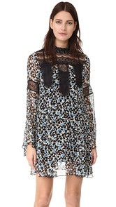 Anna Sui Clover Flower Mock Neck Dress