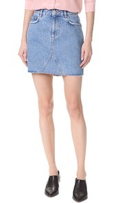 ANINE BING Raw Hem Denim Skirt