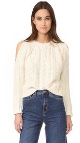 ANINE BING Cut Out Shoulder Sweater