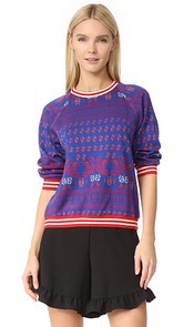 Anna Sui Knit Swan Jacquard Pullover