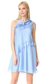 Carven Pleated Ruffle Dress